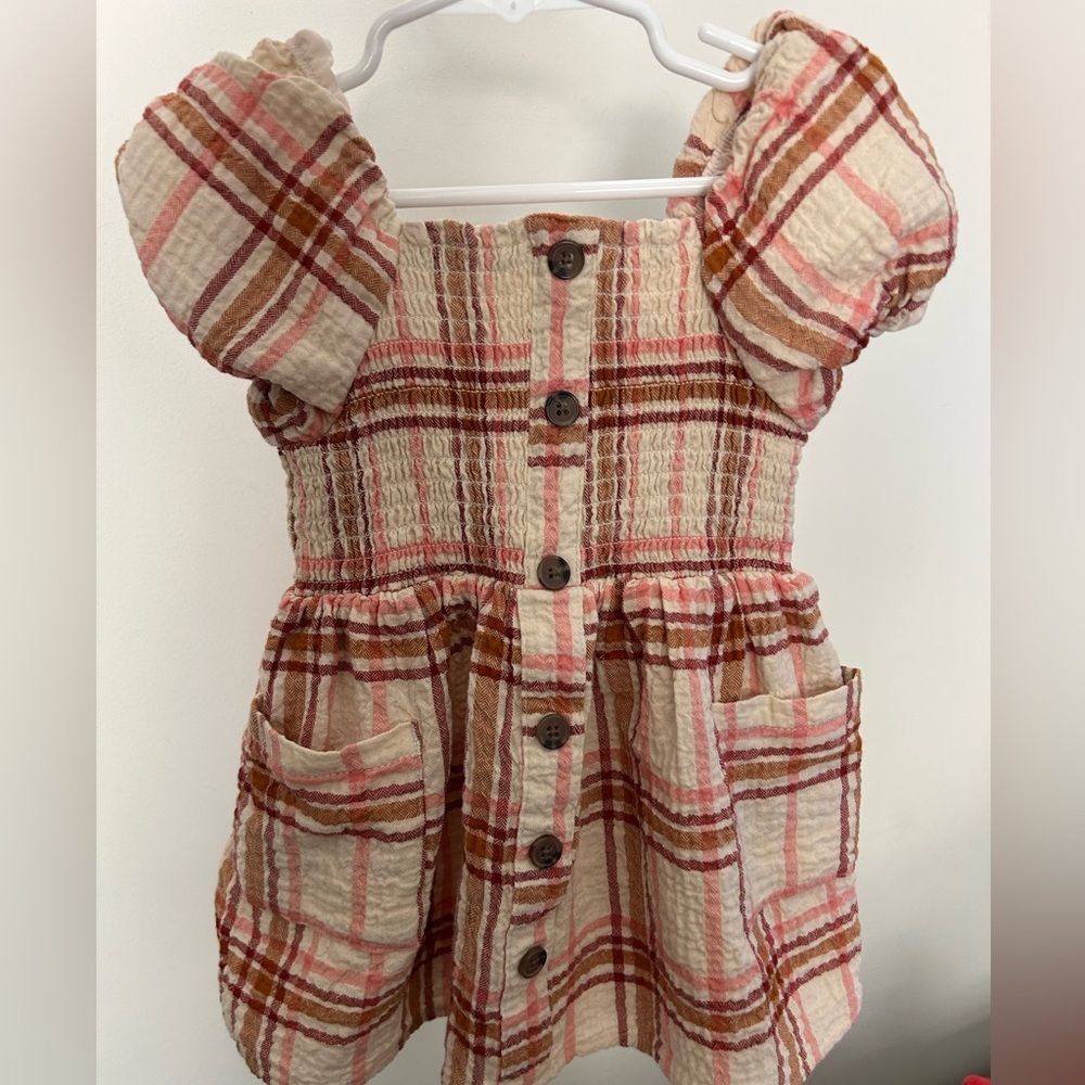 Plaid Puff Sleeve Dress